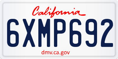 CA license plate 6XMP692