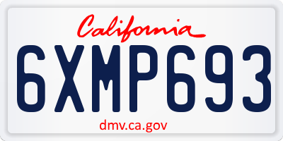 CA license plate 6XMP693