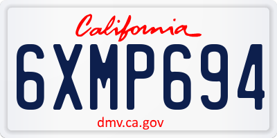 CA license plate 6XMP694