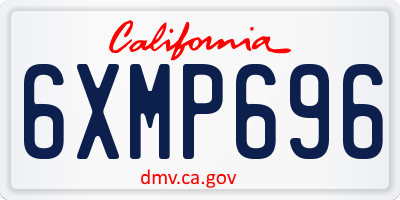 CA license plate 6XMP696