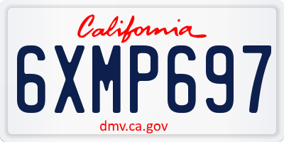 CA license plate 6XMP697