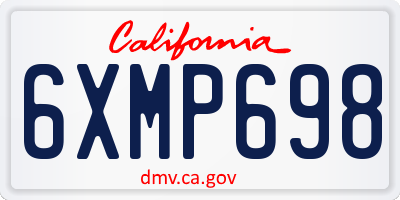 CA license plate 6XMP698