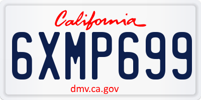CA license plate 6XMP699