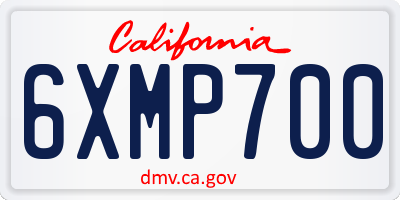CA license plate 6XMP700