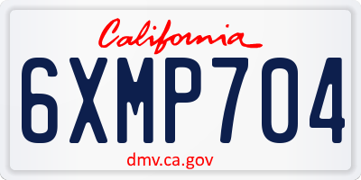 CA license plate 6XMP704