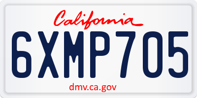 CA license plate 6XMP705