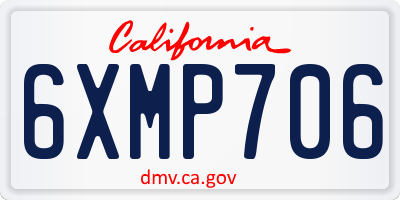 CA license plate 6XMP706