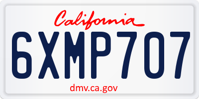 CA license plate 6XMP707