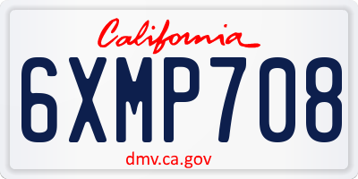 CA license plate 6XMP708