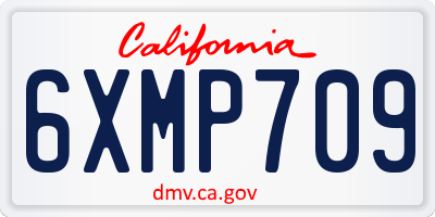 CA license plate 6XMP709