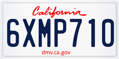 CA license plate 6XMP710