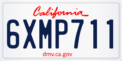CA license plate 6XMP711