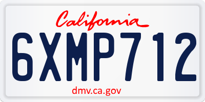 CA license plate 6XMP712
