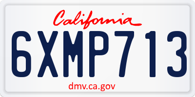 CA license plate 6XMP713