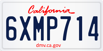 CA license plate 6XMP714