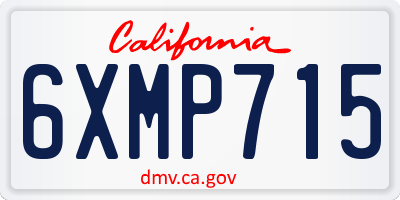 CA license plate 6XMP715