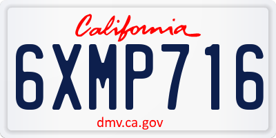 CA license plate 6XMP716