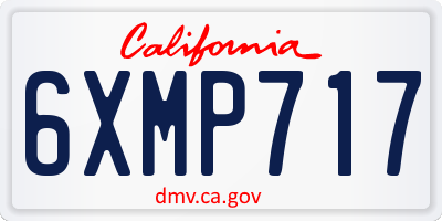 CA license plate 6XMP717