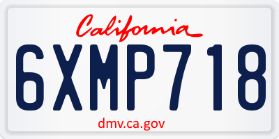 CA license plate 6XMP718