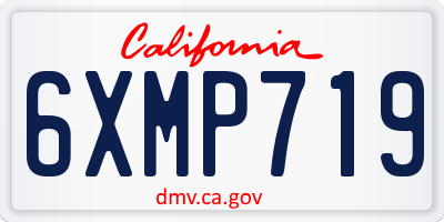CA license plate 6XMP719