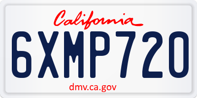 CA license plate 6XMP720