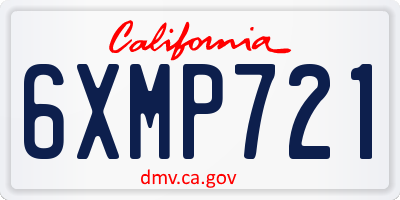 CA license plate 6XMP721