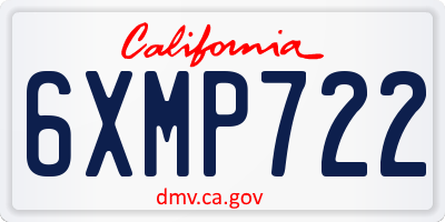 CA license plate 6XMP722
