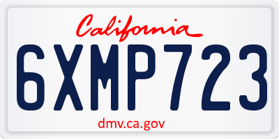 CA license plate 6XMP723