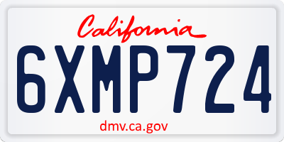 CA license plate 6XMP724