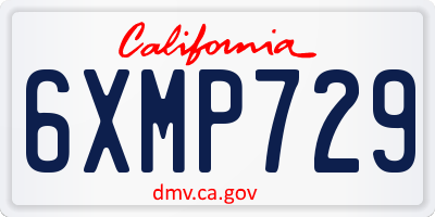 CA license plate 6XMP729