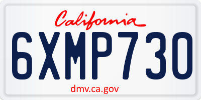 CA license plate 6XMP730