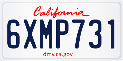 CA license plate 6XMP731