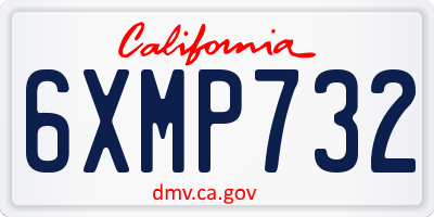 CA license plate 6XMP732