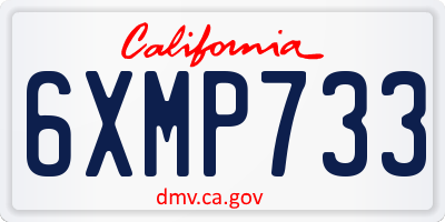 CA license plate 6XMP733