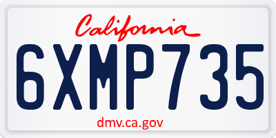 CA license plate 6XMP735
