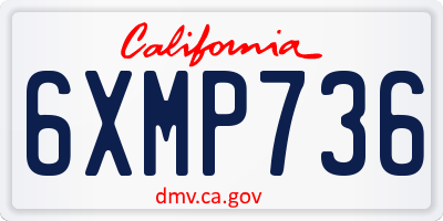 CA license plate 6XMP736
