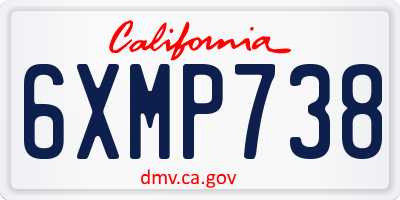 CA license plate 6XMP738