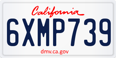 CA license plate 6XMP739