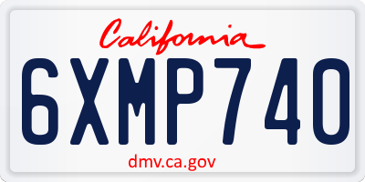 CA license plate 6XMP740