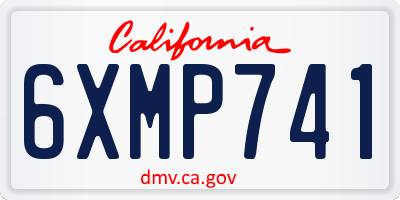 CA license plate 6XMP741