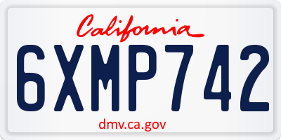 CA license plate 6XMP742