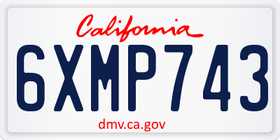 CA license plate 6XMP743