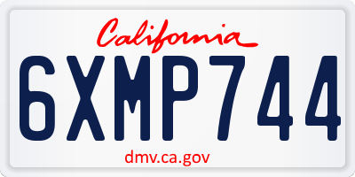 CA license plate 6XMP744