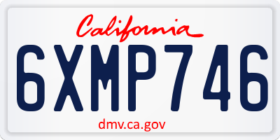 CA license plate 6XMP746