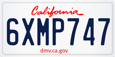 CA license plate 6XMP747