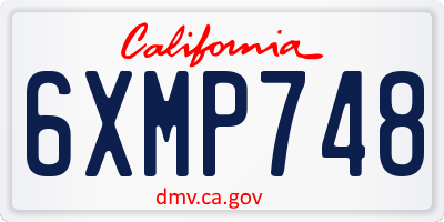 CA license plate 6XMP748