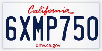 CA license plate 6XMP750
