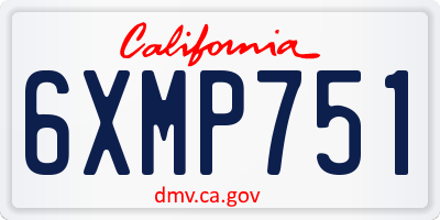 CA license plate 6XMP751