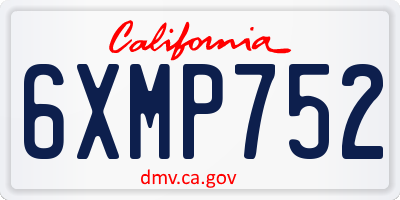 CA license plate 6XMP752