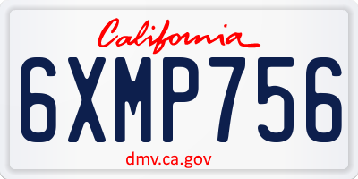 CA license plate 6XMP756